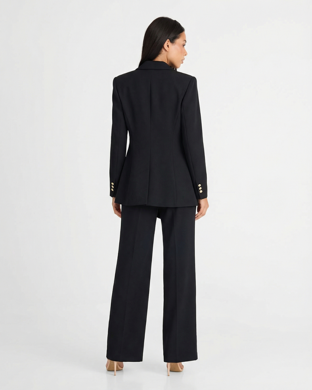 Victoria | Black Wrap Trouser Suit