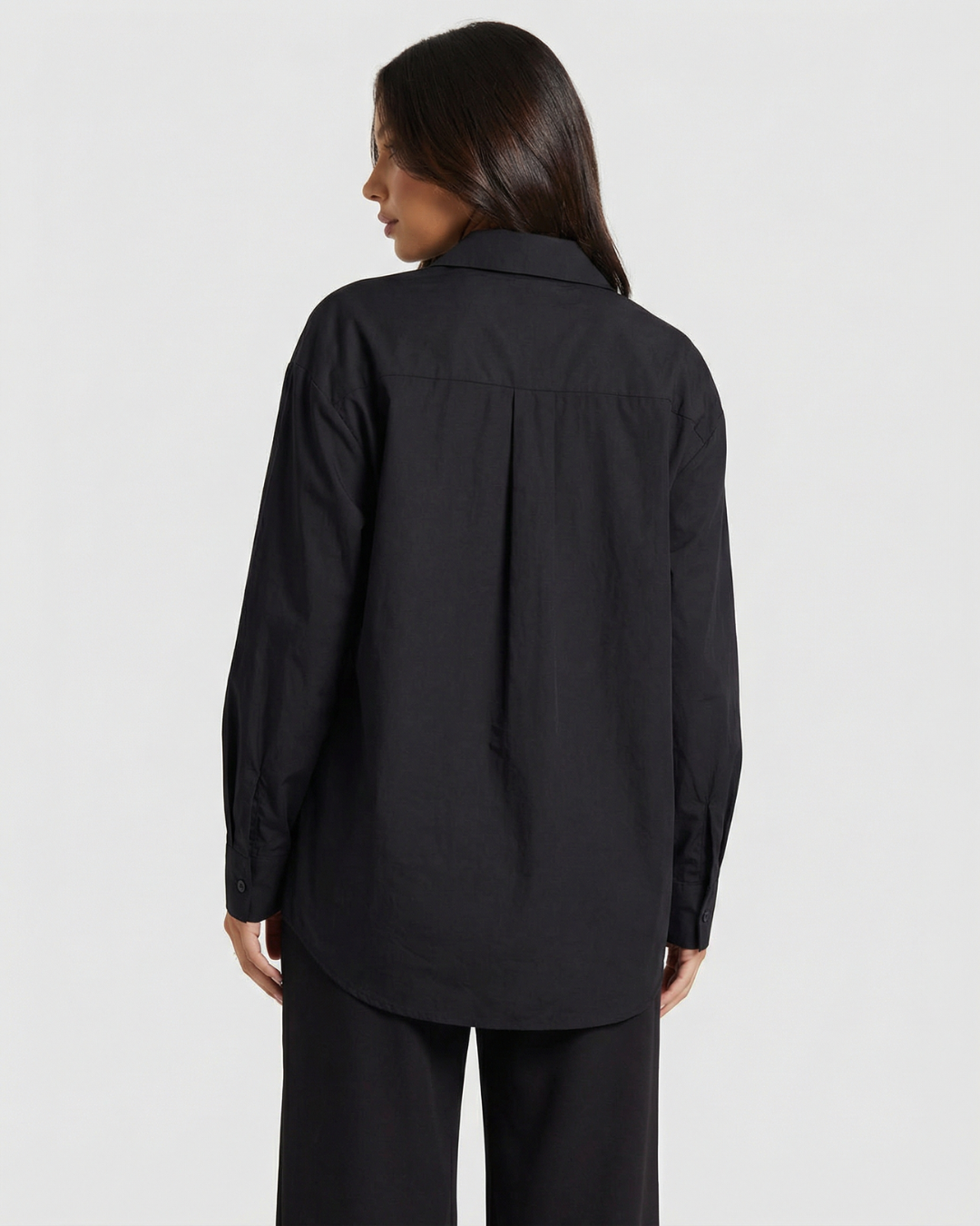 Nell | Smart Casual Long Sleeve Shirt Black
