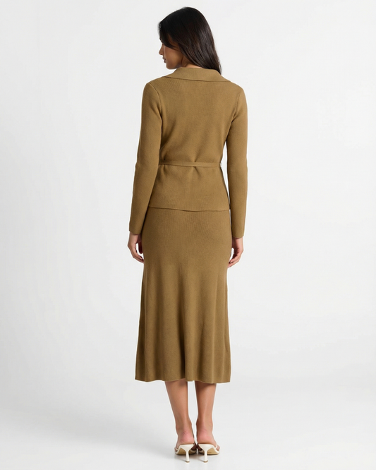 Sienna | Elegant Knit Belted Midi Co-ord