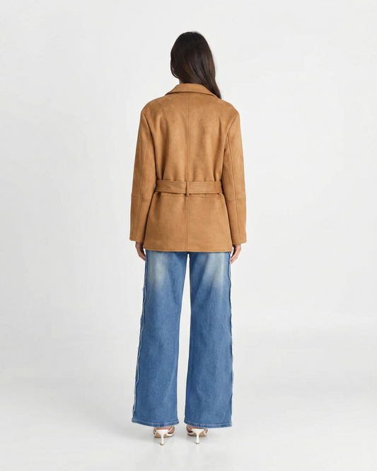 Ivy | Autumn Suede Belted Blazer Jacket