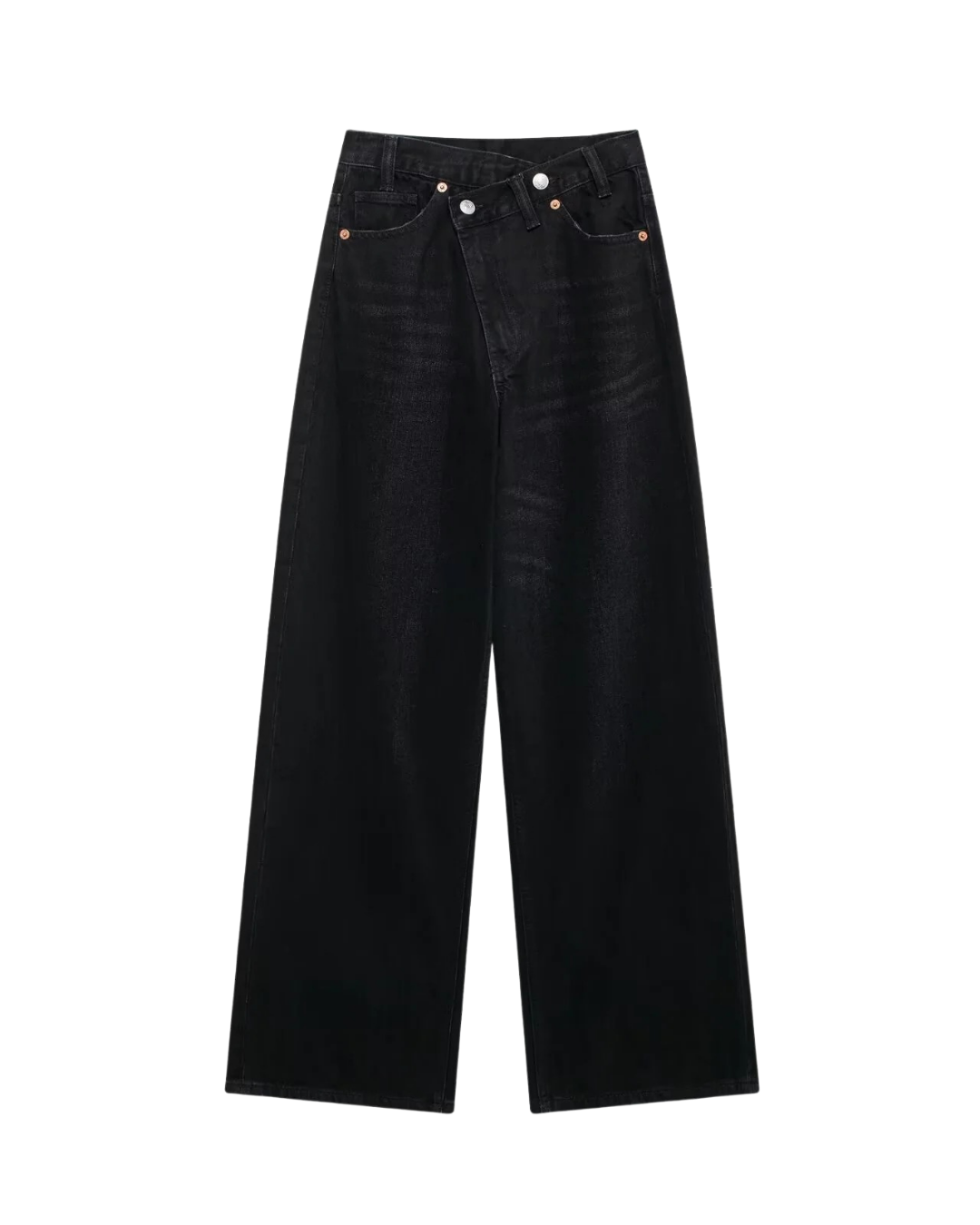 Demi | Wide Leg Jeans Dark Blue Indigo High Waisted Contrast Stitch