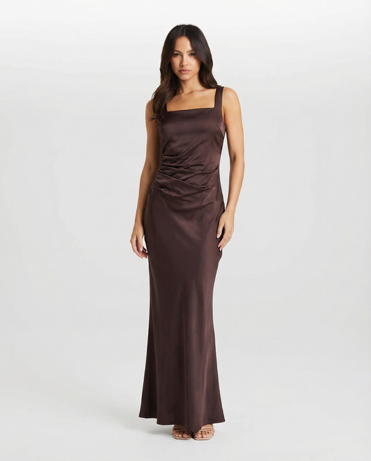Tia | Elegant Satin Maxi Dress