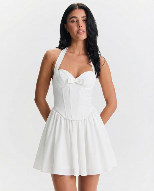 Lyra | Summer Corset Mini Dress White