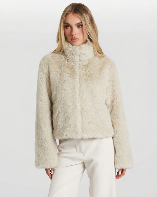 Elise | Smart Casual Cropped Faux Fur Jacket