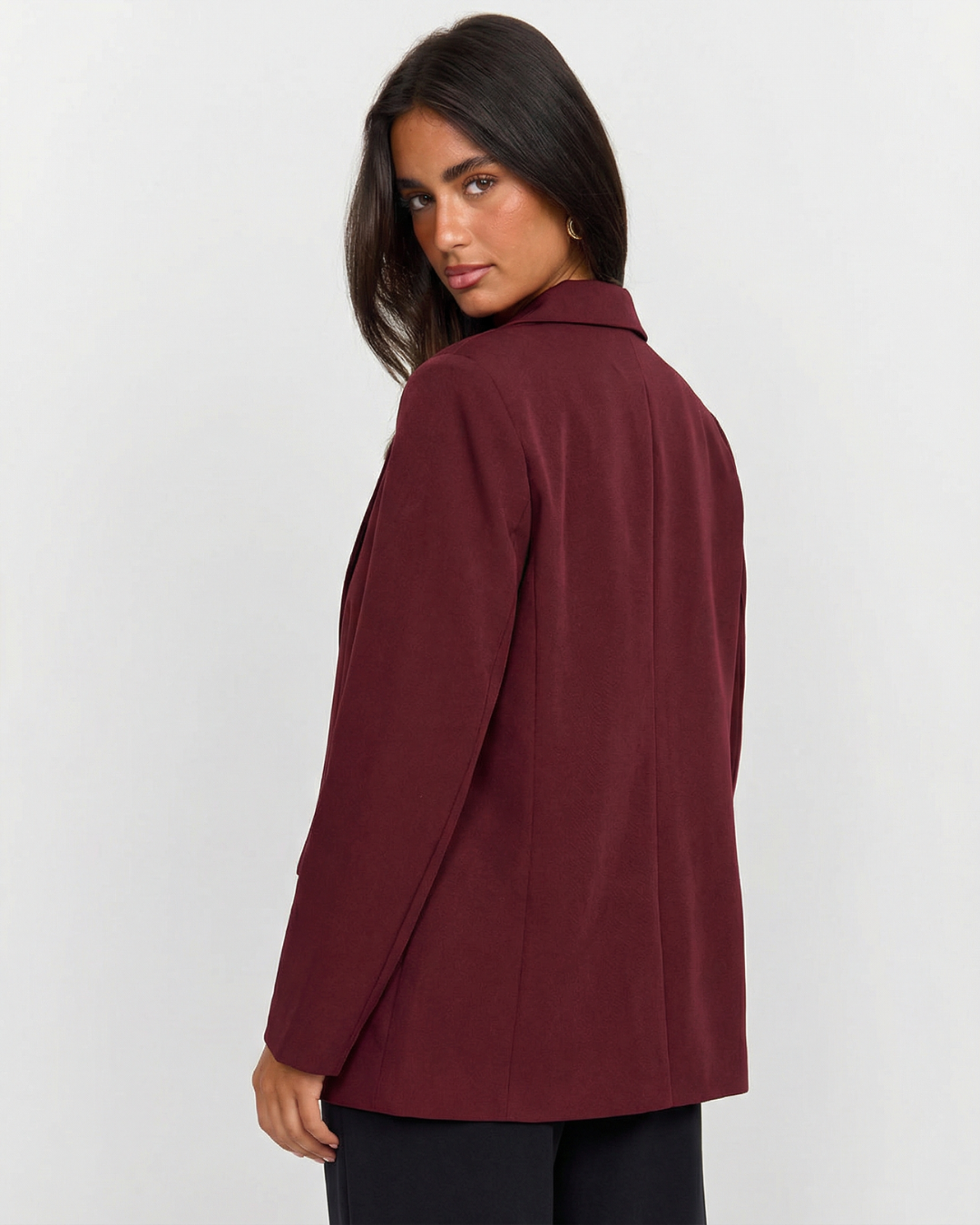 Thea | Oversized Double Breasted Blazer Burgundy