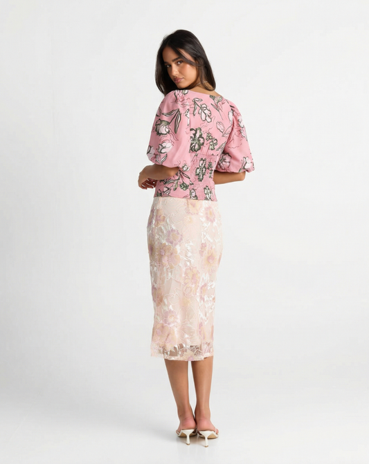 Sienna | Spring Floral Corset Top Pink