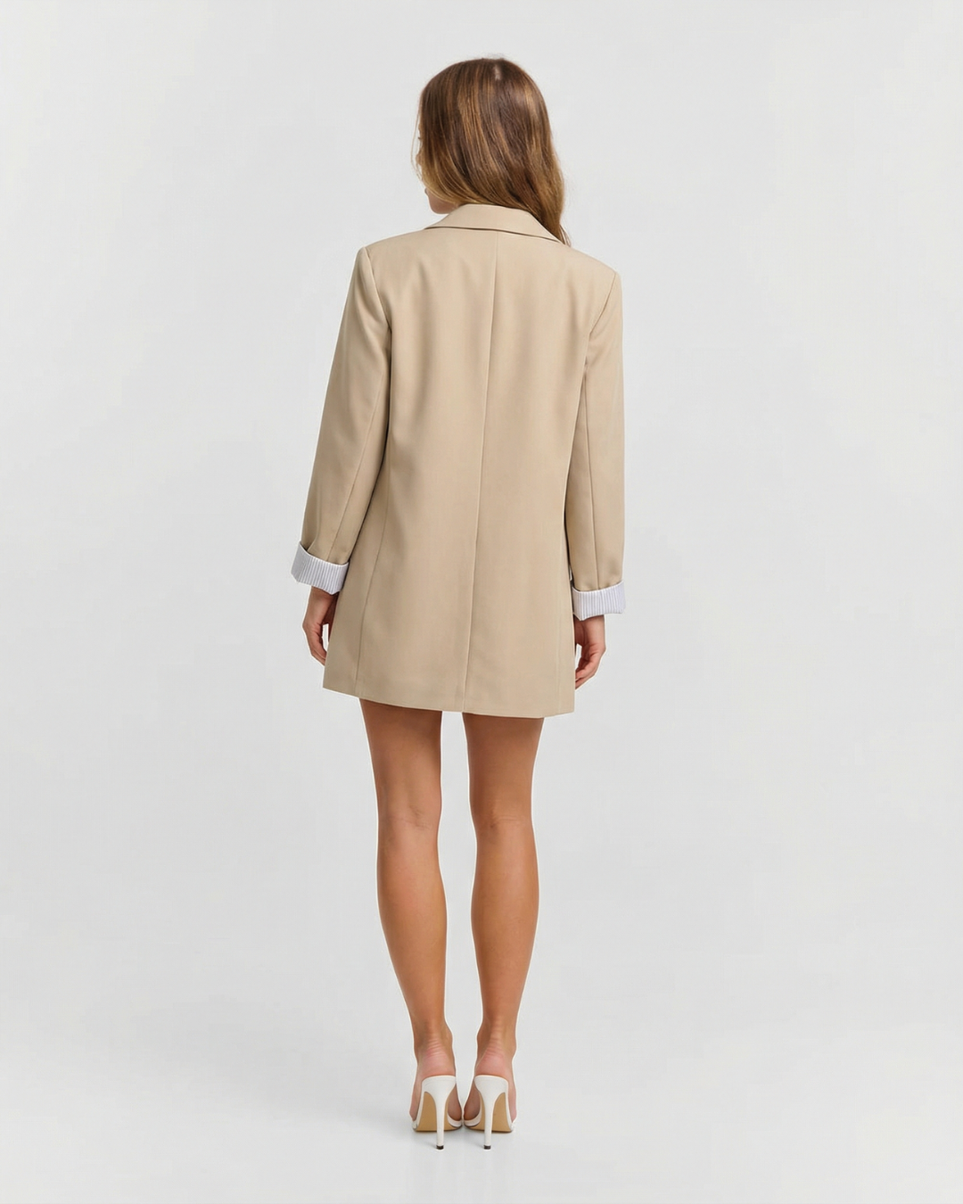 Margot | Oversized Linen Blazer Beige Relaxed Fit