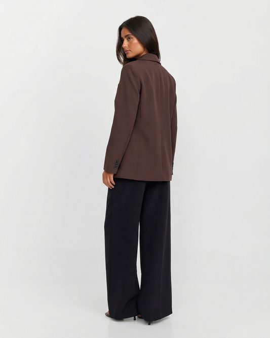 Margot | Oversized Double Breasted Blazer Brown Long Sleeve