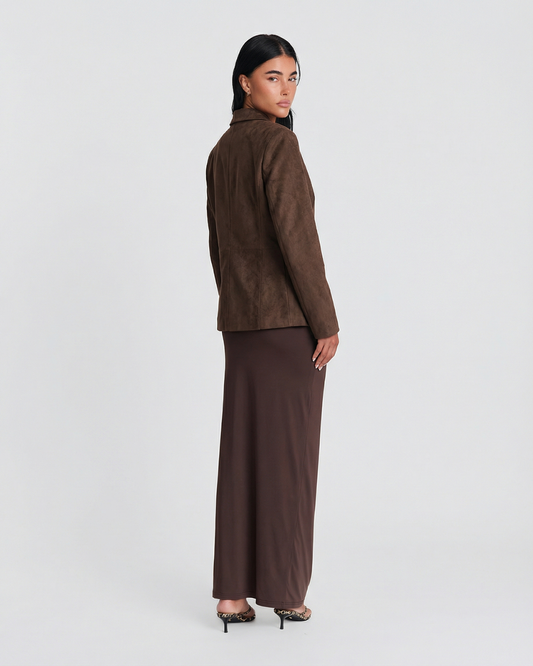 Mia | Smart Casual Brown Blazer Suede