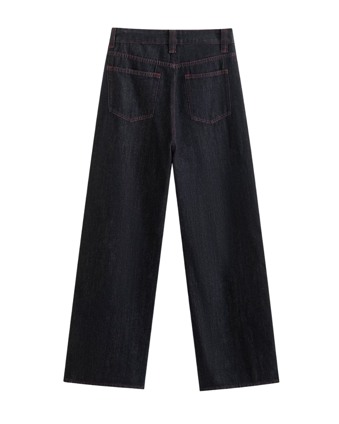 Wren | Wide Leg Jeans Dark Wash High Waisted Contrast Stitch