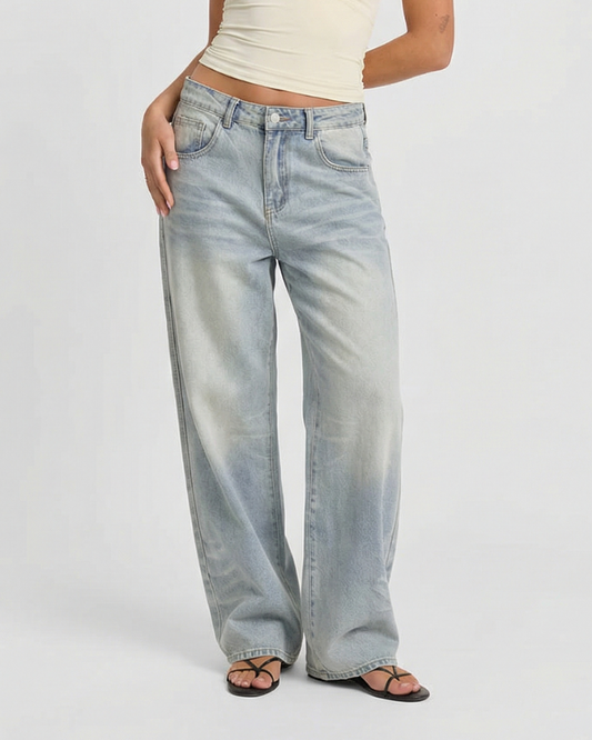 Thea | Vintage Wide Leg Jeans Light Wash High Waisted