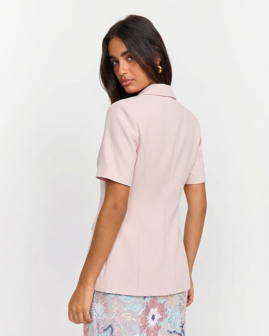 Fleur | Summer Short Sleeve Pink Blazer