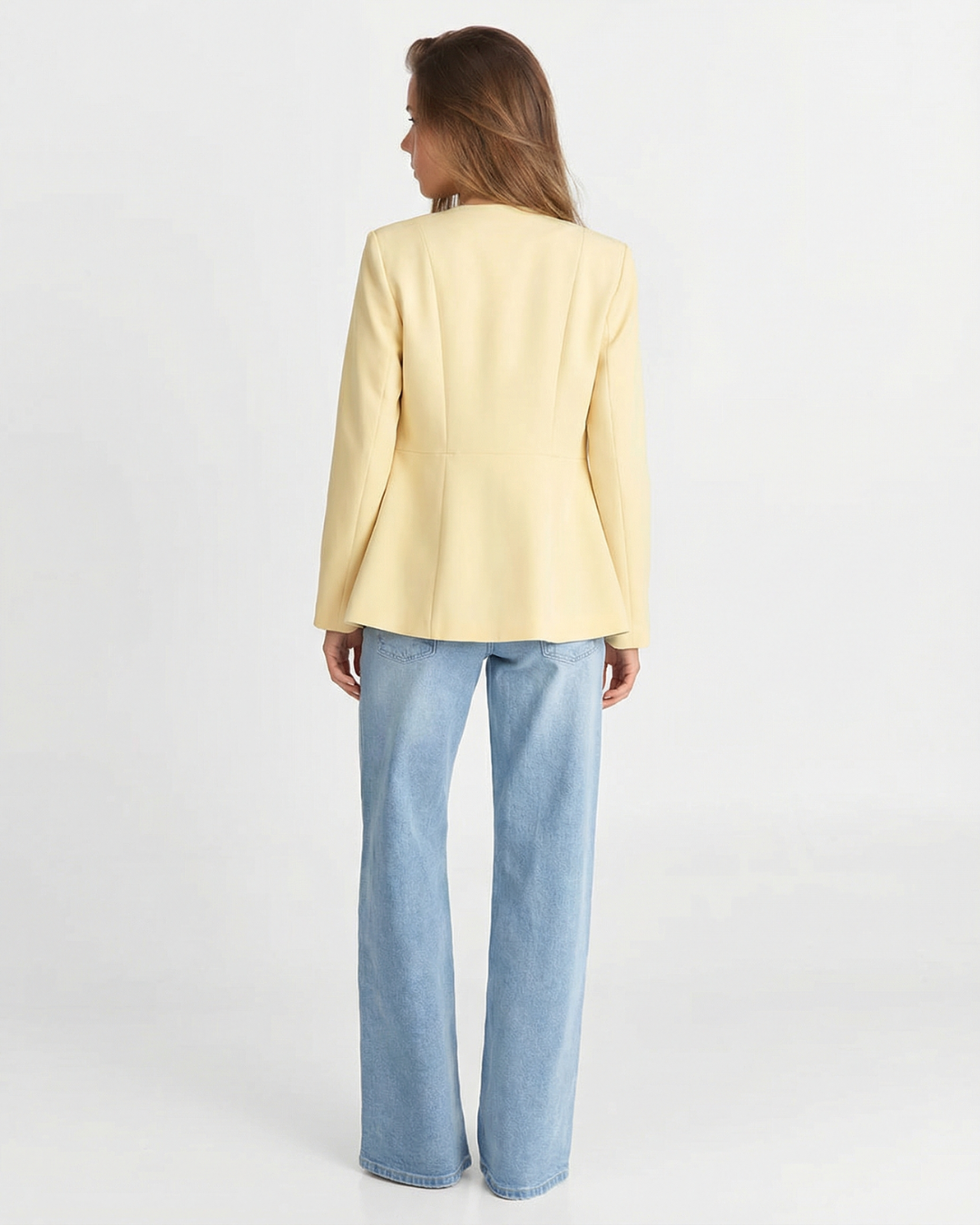 Lottie | Summer Fitted Blazer Pale Yellow