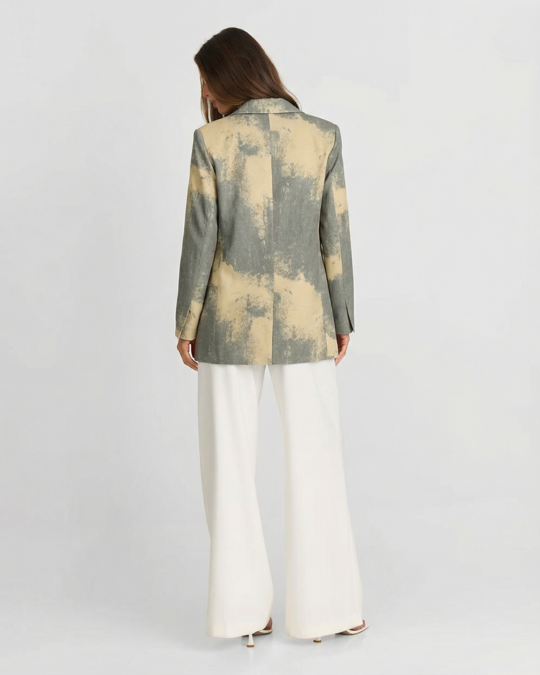 Kira | Casual Oversized Blazer Grey Tie Dye