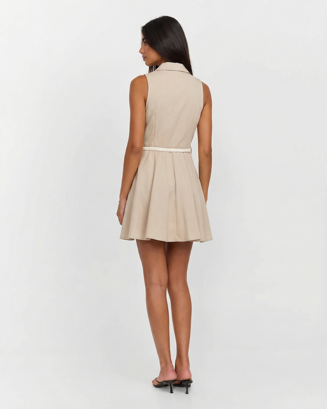 Nina | Sleeveless Shirt Dress Beige