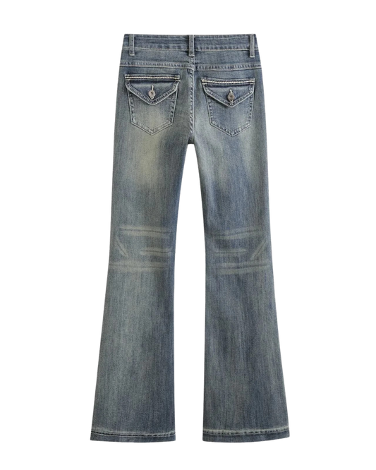 Margot | Y2K Flared Jeans Light Wash High Waisted