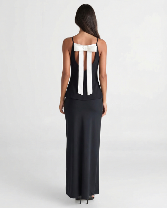 Viola | Square Neck Cami Top Black Sleeveless Fitted