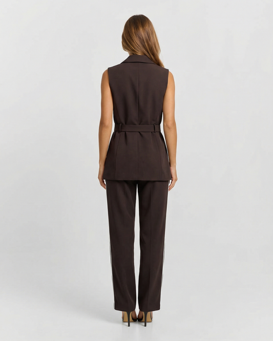 Maya | Sleek Sleeveless Blazer Set