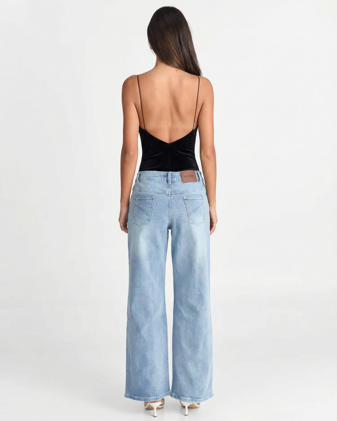 Rhea | Elegant Velvet Corset Top Black Spaghetti Strap