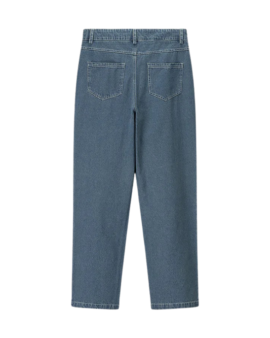 Vera | High Waisted Wide Leg Jeans Light Blue Embellished