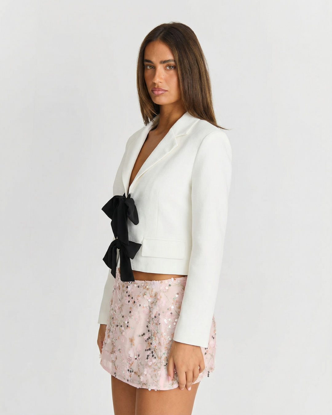 Elsie | Smart Casual Cropped Blazer White