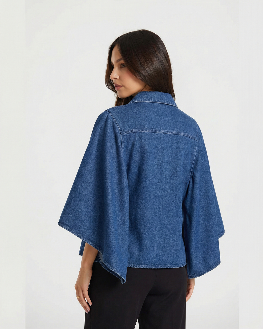 Fern | Casual Denim Shirt Cape Style