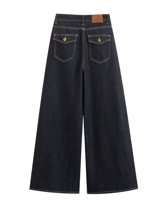 Margot | Wide Leg Jeans Dark Blue High Waisted