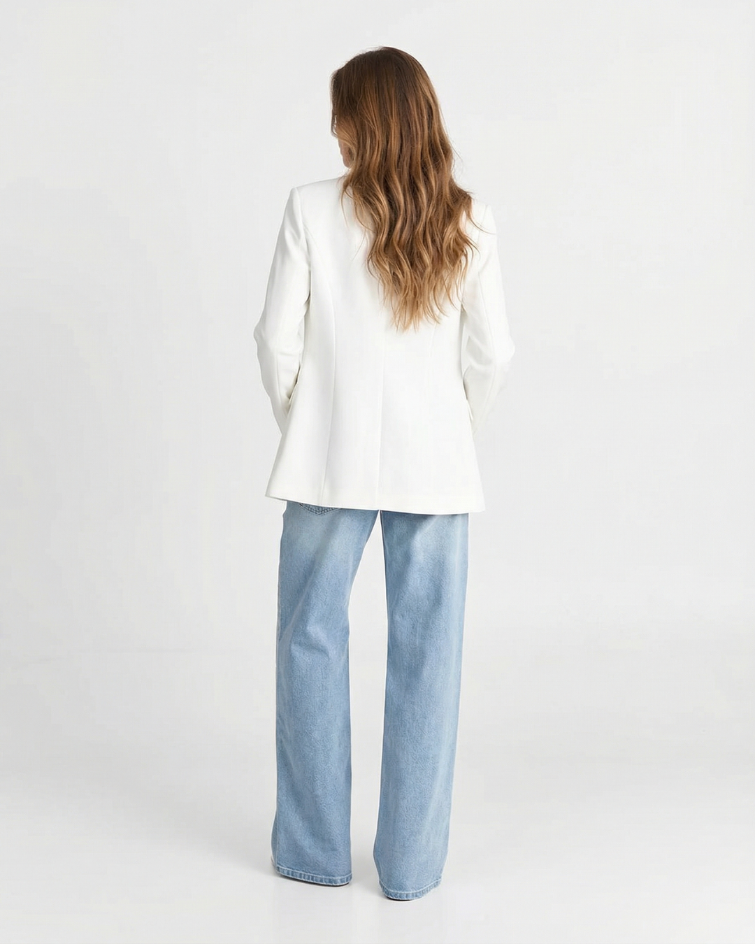 Sable | Elegant Double Breasted Blazer White