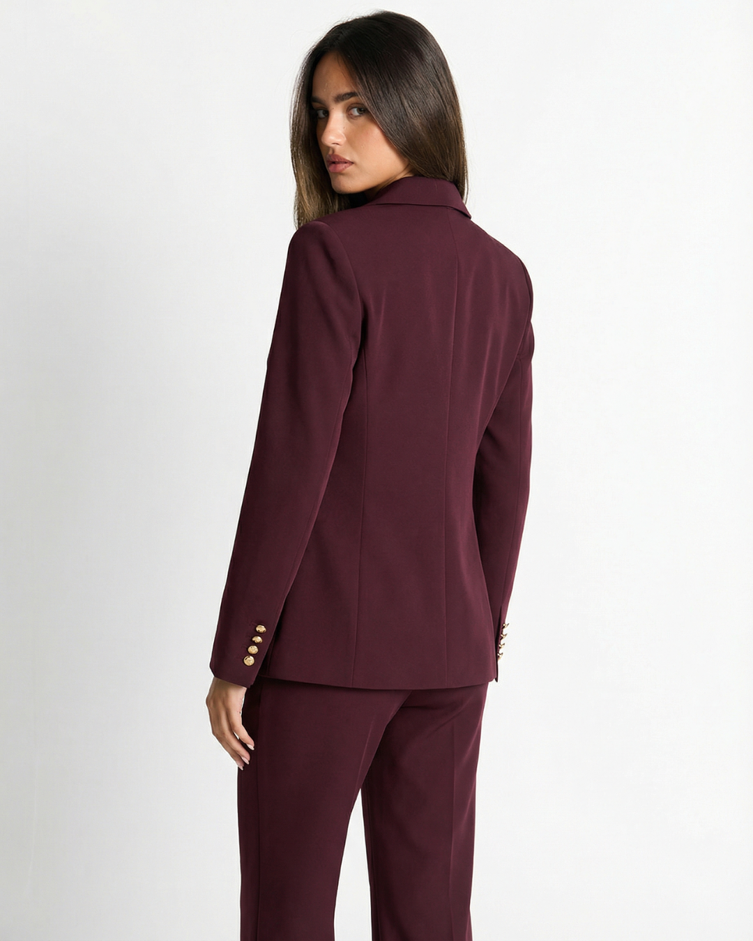 Victoria | Tailored Burgundy Single Breasted Suit