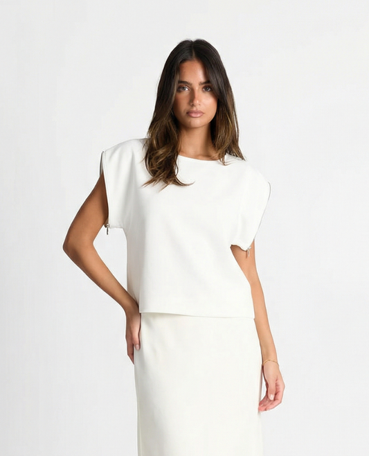 Lyra | Smart Casual Sleeveless Top White