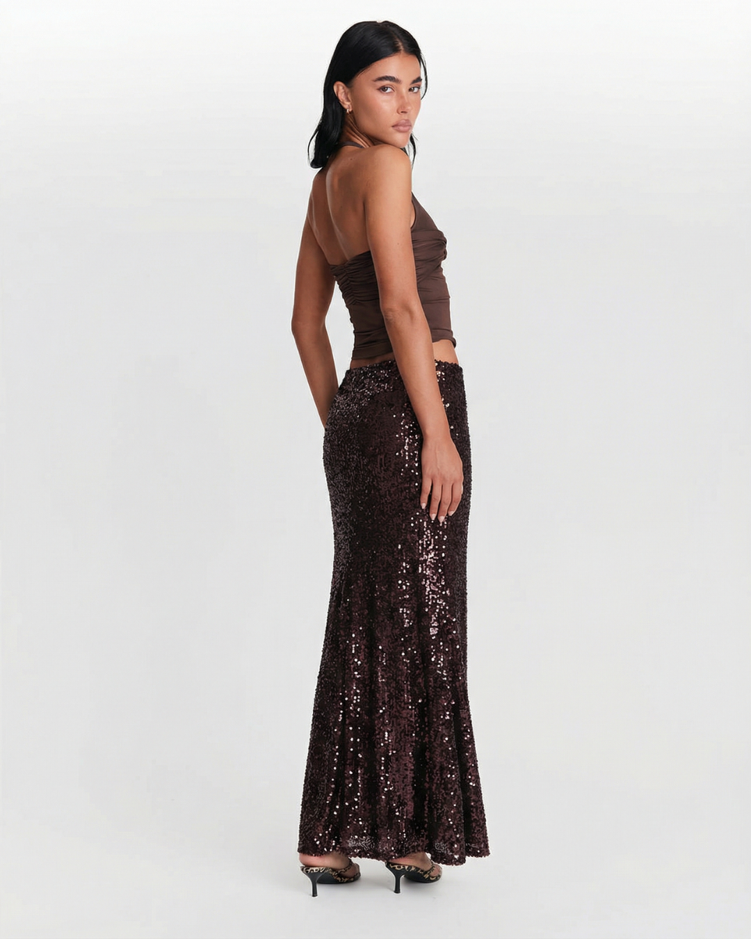 Vera | Sequin Maxi Skirt Black