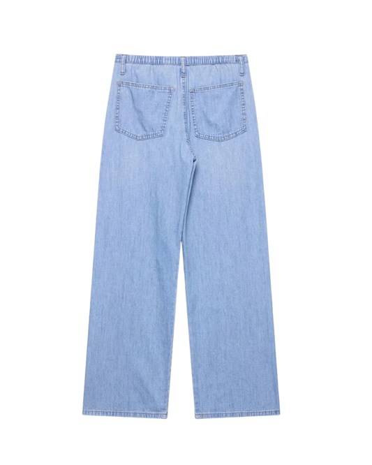 Stella | Wide Leg Jeans Light Blue High Waisted Drawstring