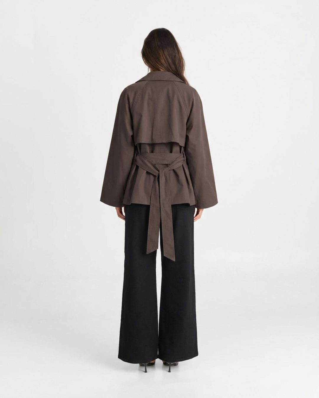 Rena | Smart Casual Belted Blazer Coat Brown Double Breasted