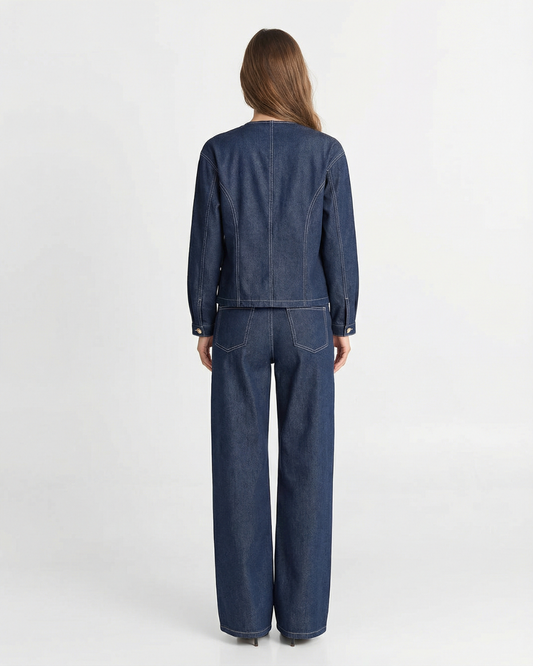 Saskia | Denim Jacket & Wide Leg Jeans Co-ord