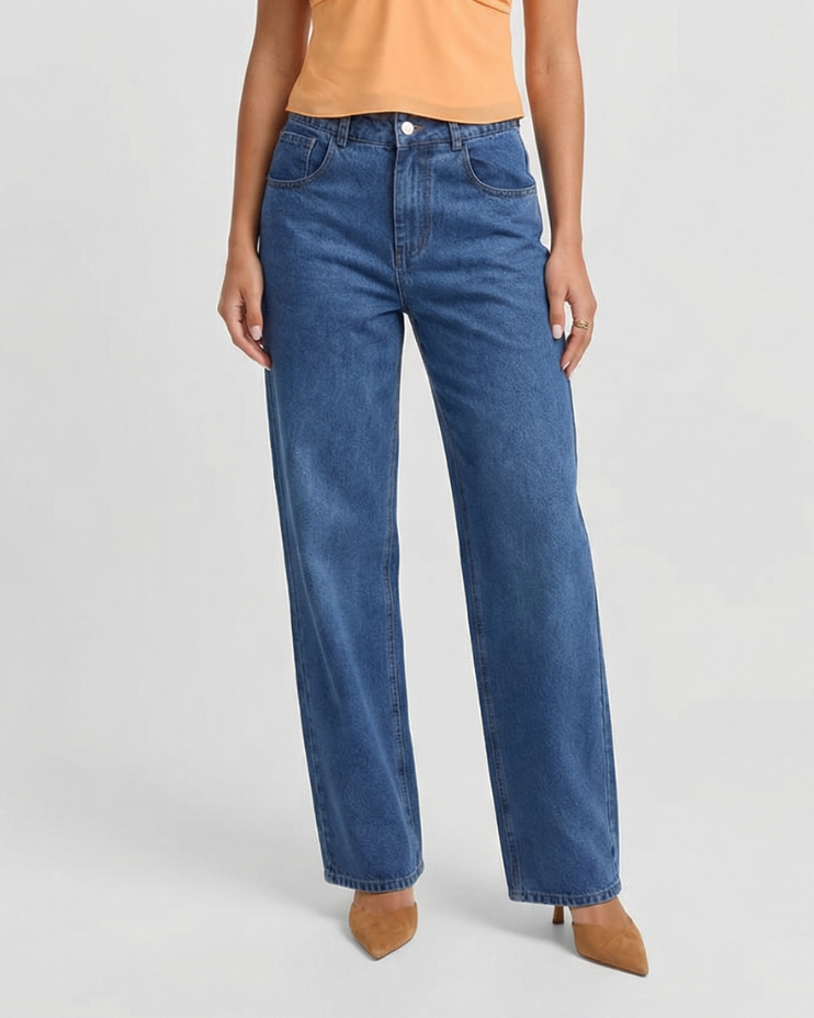 Rue | Wide Leg Jeans Light Blue High Waisted Straight