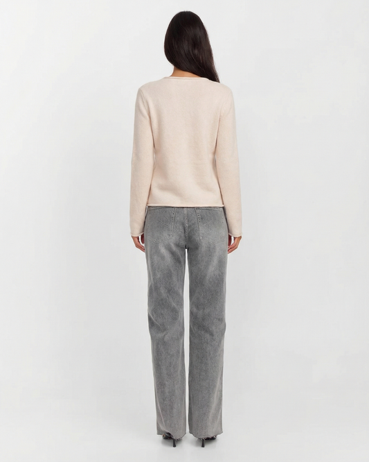 Liv | Cream Blouse Long Sleeve Oversized Cotton Relaxed Fit