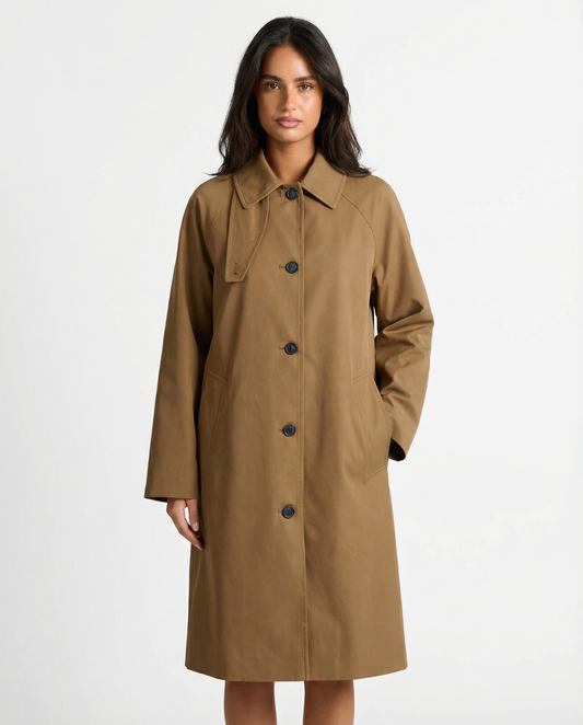 Faye | Smart Casual Trench Coat Camel Long