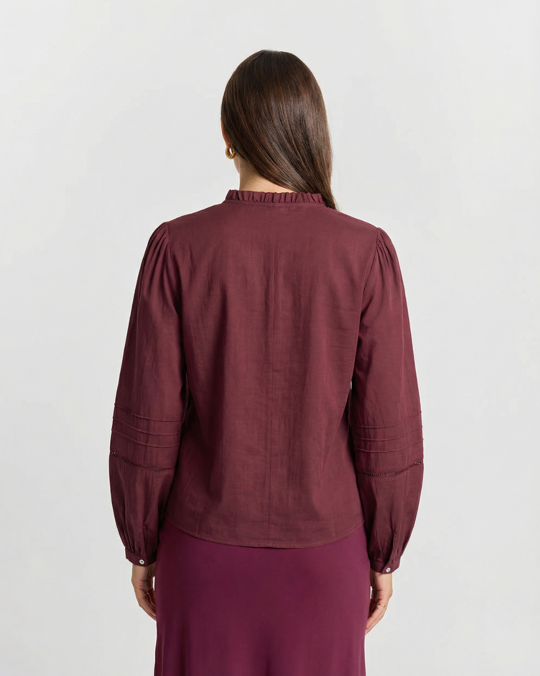Cleo | Autumn Embroidered Blouse Burgundy