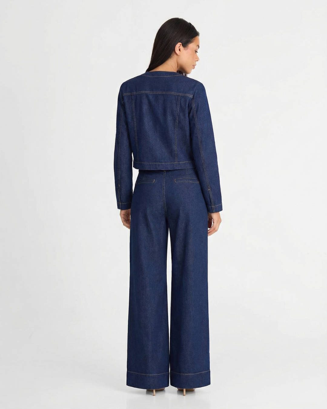 Imogen | Wash Denim Wide Leg Set