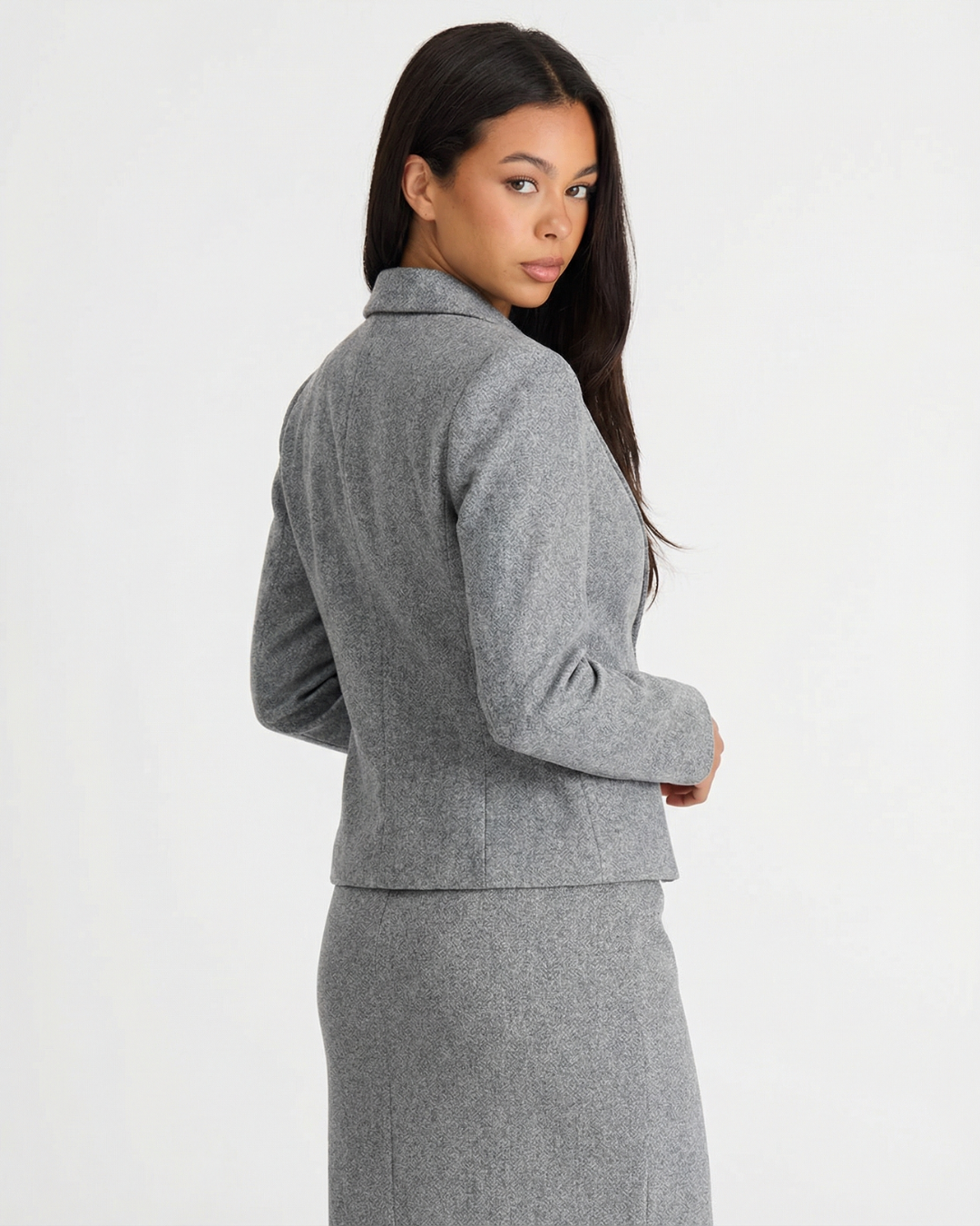 Eleanor | Grey Marl Tailored Skirt Suit