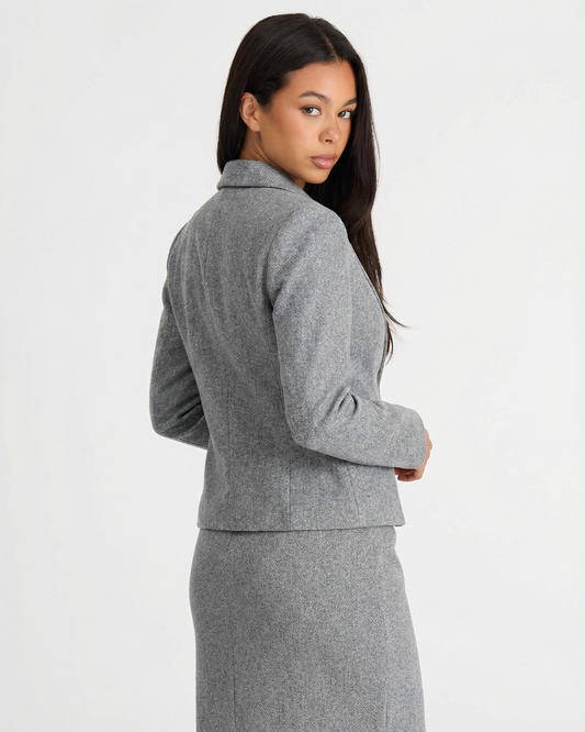 Eleanor | Grey Marl Tailored Skirt Suit