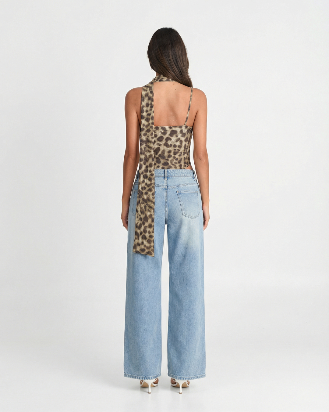 Aria | Leopard Print Cowl Neck Bodysuit Cream Black