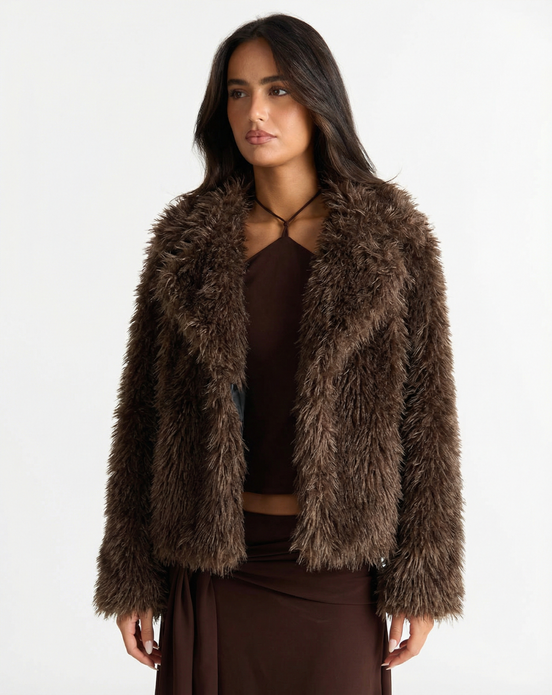Vera | Faux Fur Jacket Brown