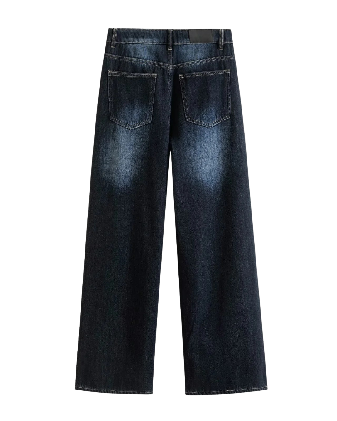 Nola | High Waisted Wide Leg Jeans Dark Blue Faded