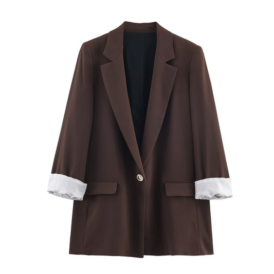 Margot | Oversized Linen Blazer Beige Relaxed Fit