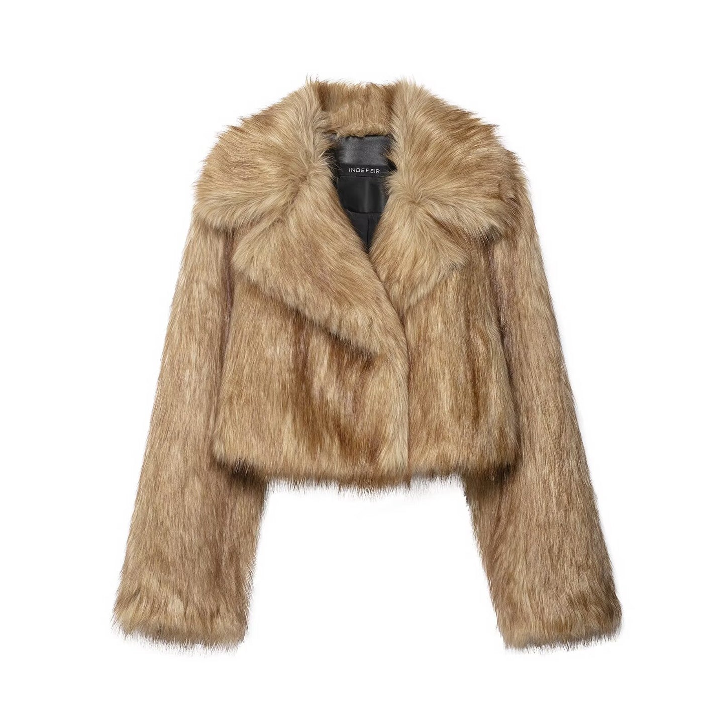 Kit | Autumn Cropped Faux Fur Jacket Beige