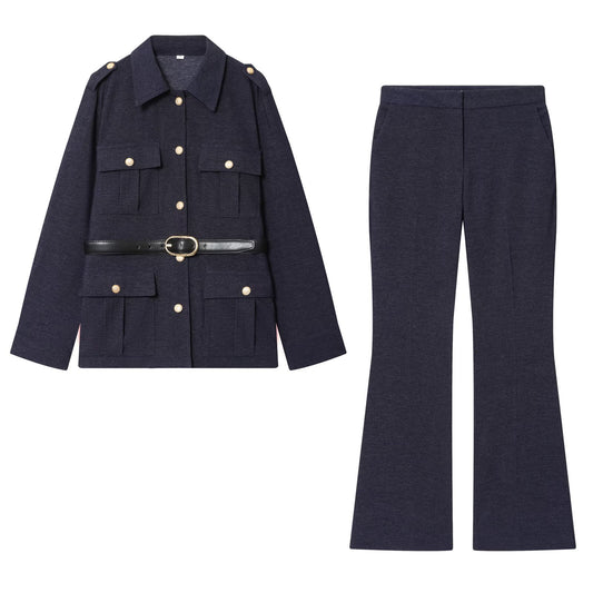 Florence | Navy Co-ord Belted Suit