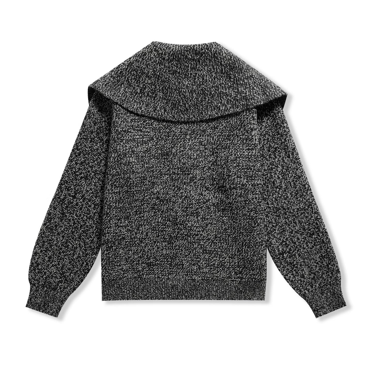 Suki | Autumn Oversized Shirt Grey Knitted Long Sleeve Collared