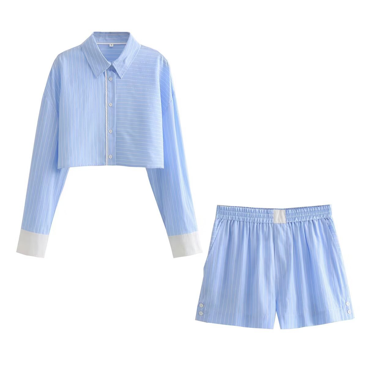 Isla | Striped Cotton Shorts Co-ord Set