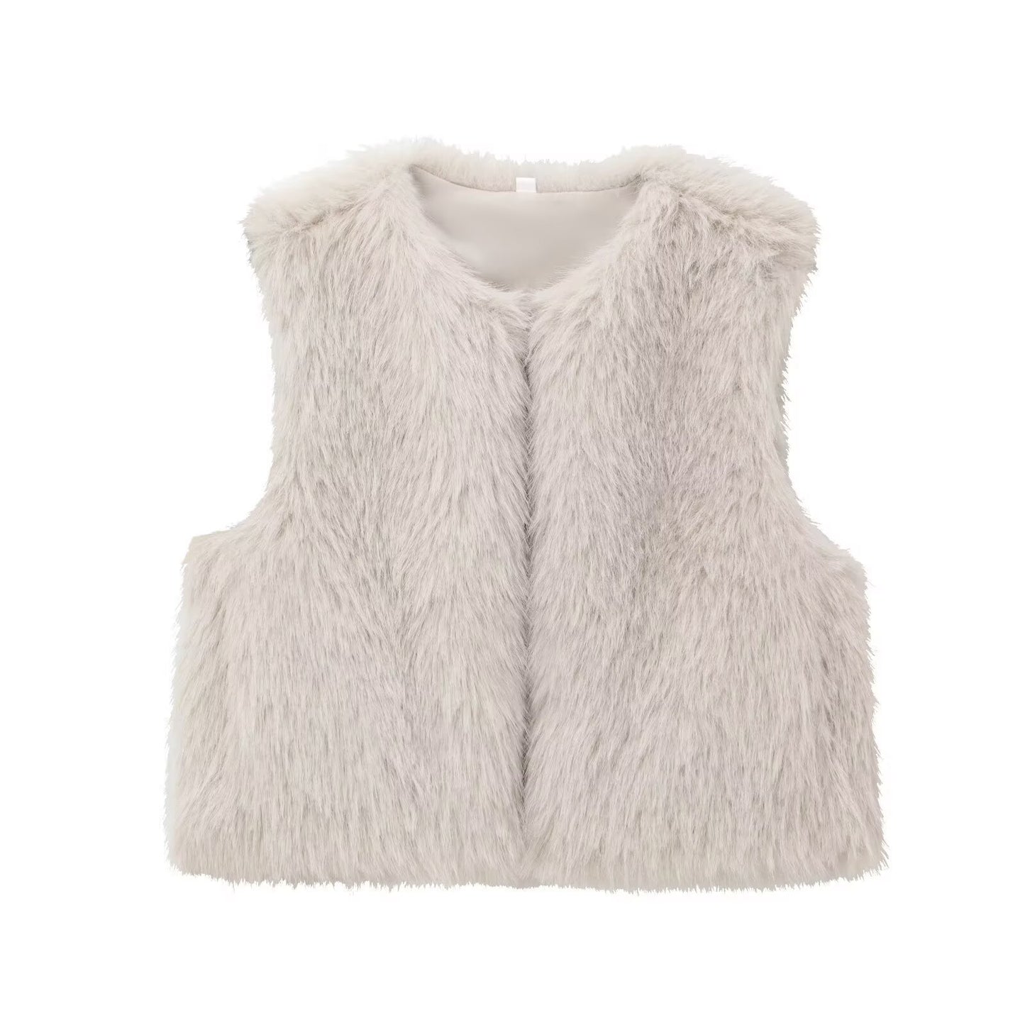 Thea | Faux Fur Vest Black Sleeveless